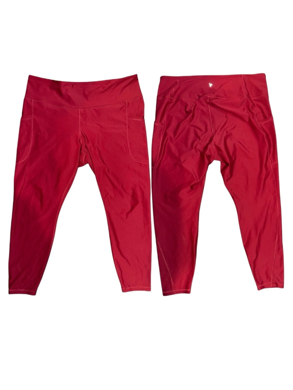 Dark Red Old Navy Powersoft Leggings High Rise Go Dry With Pockets